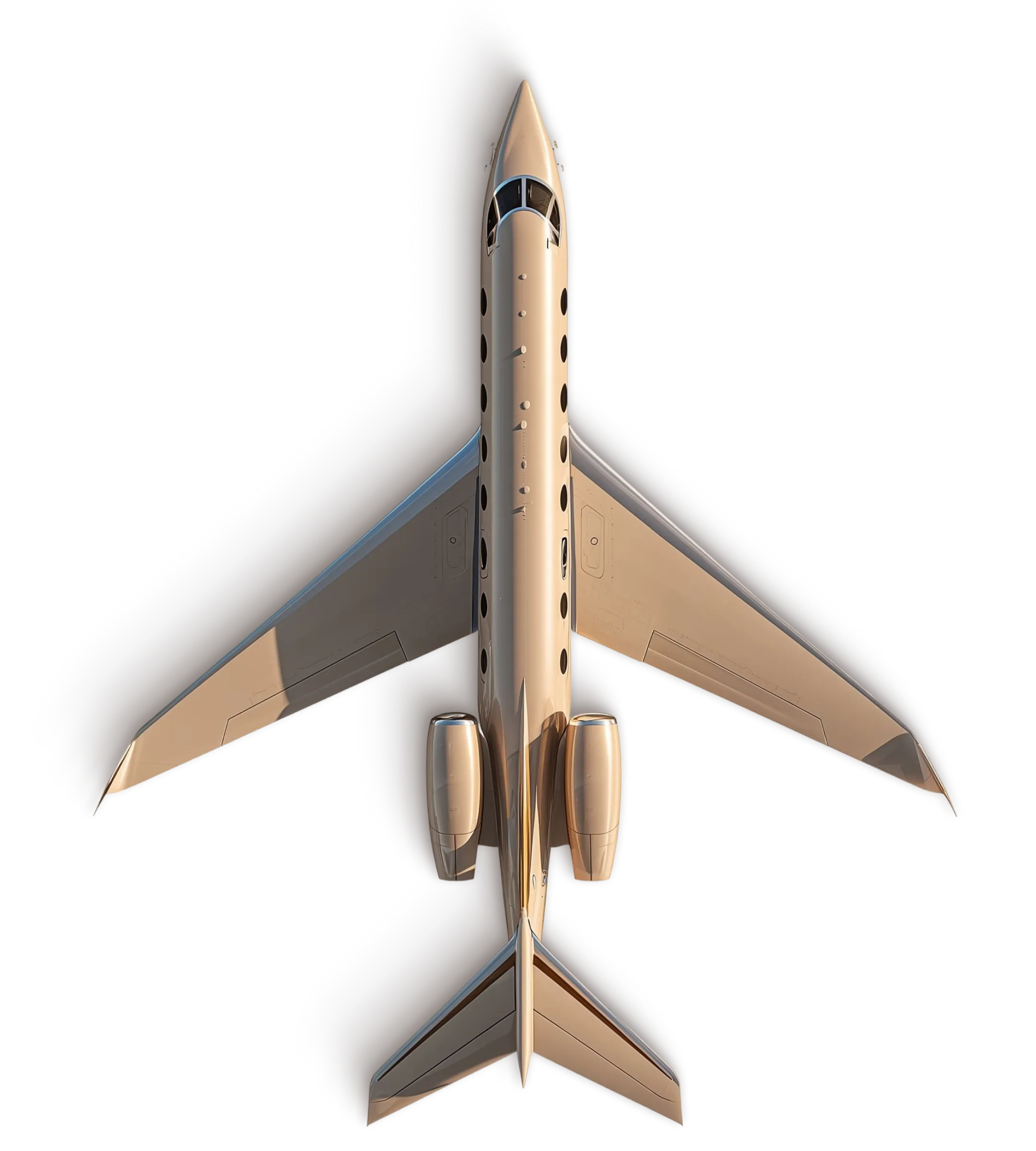 Business jet seen from above